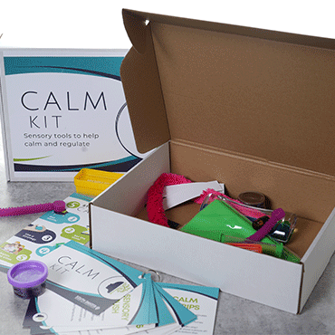 Calm Kit with contents spread out